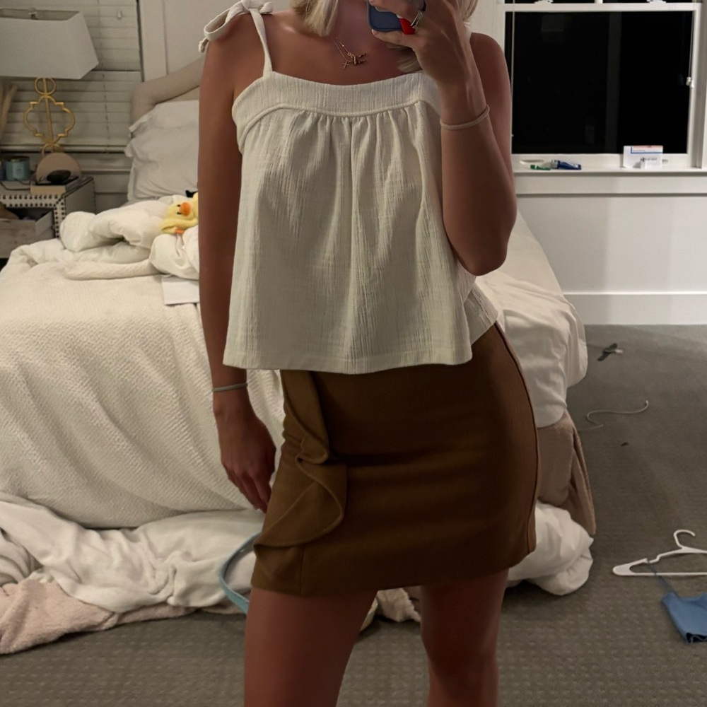 Brown jcrew mercantile skirt